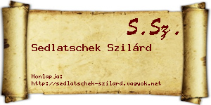 Sedlatschek Szilárd névjegykártya