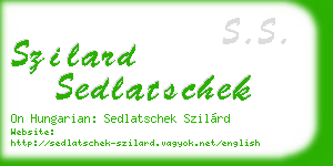 szilard sedlatschek business card