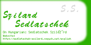 szilard sedlatschek business card